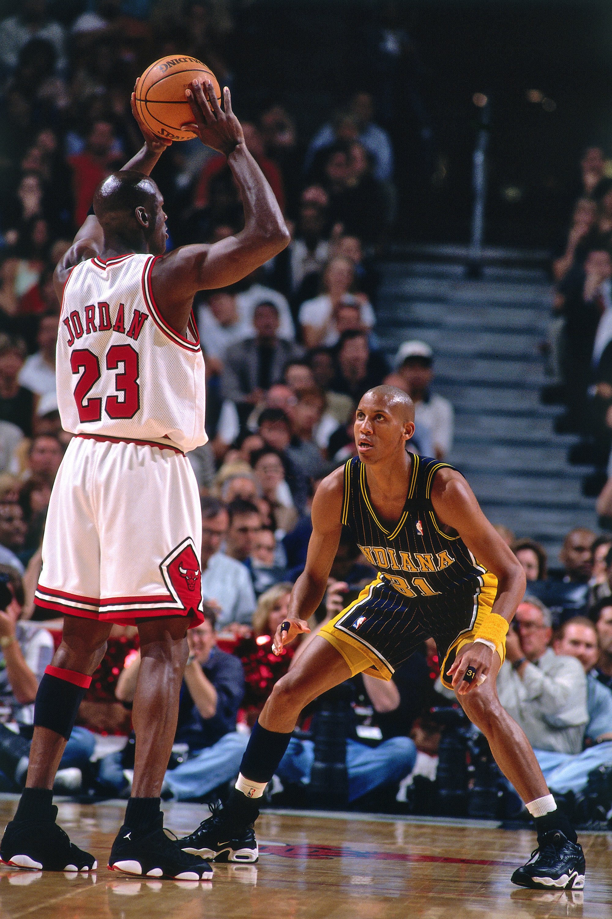 Michael Jordan Wearing Air Jordan 13 XIII Low Playoffs PE Against Indiana Pacers in 1998